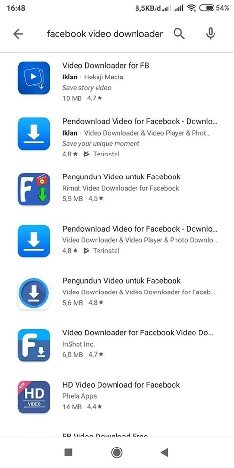 Cara Download Video dari Facebook di android google playstore