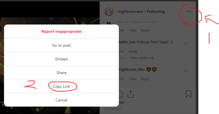 copy link instagram