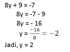 tentukan nilai x dan y matriks