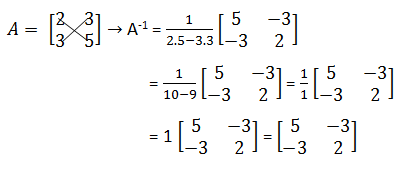 cara mencari invers matrik ordo 2x2